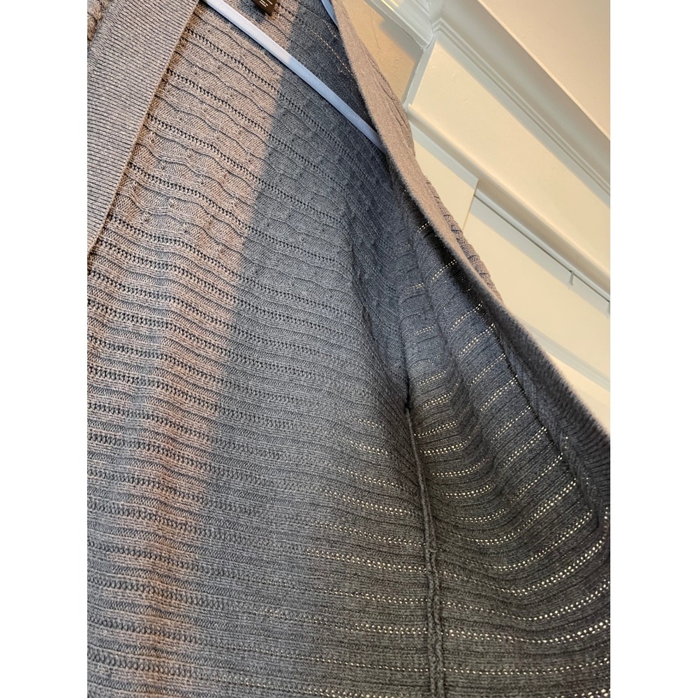 Lane Bryant Gray Cotton Cable Knit Open Front Short Sleeve Cardigan Sweater 18 - Picture 15 of 16